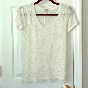 Cream top with lace overlay